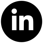 LinkedIn logo mustalla ympyrätaustalla