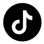 TikTok logo mustalla taustalla