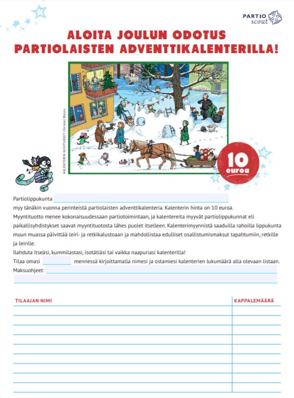 kuva adventtikalenterin yritystilauslomakkeesta